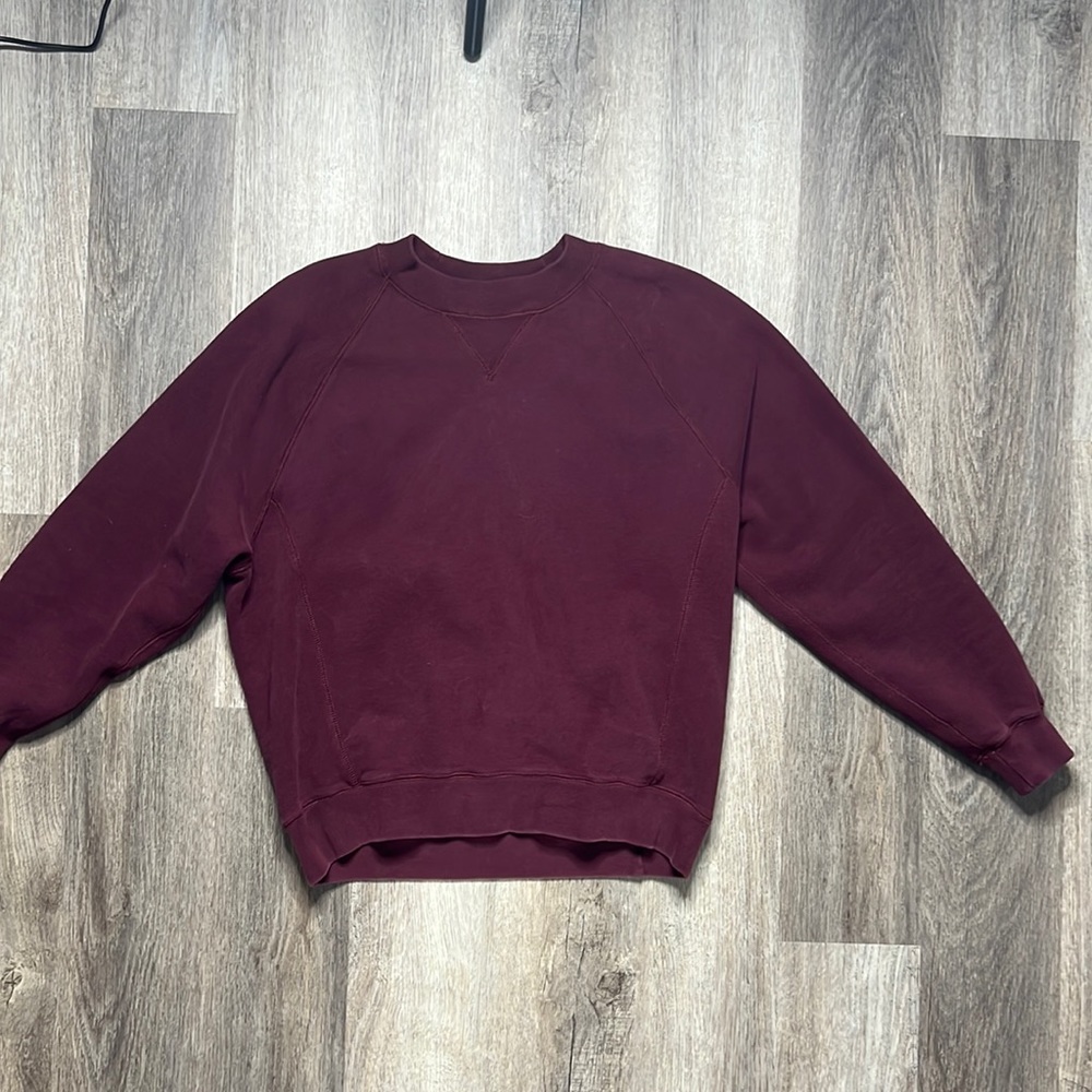Abercrombie and Fitch Oversized Burgundy Crewneck. Size Small